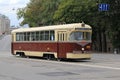 Moscow, Russia - July 13, 2019: Retro ÃÂ ÃâÃâ-3 tram at the Tram Parade in Moscow